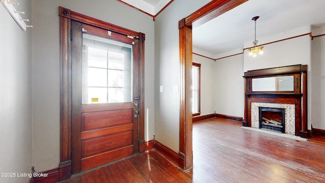 doorway to outside featuring hardwood / wood-style flooring