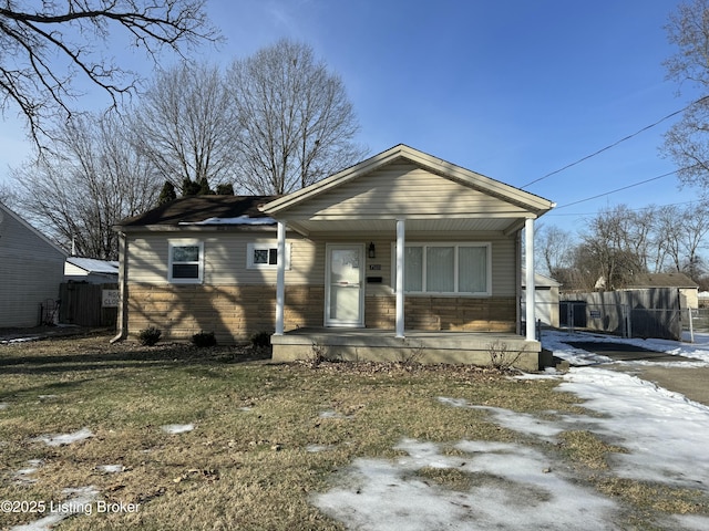 view of front of home featuring covered porch