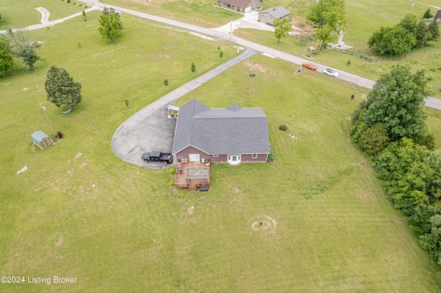 drone / aerial view featuring a rural view