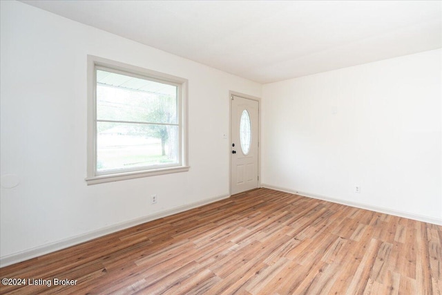 entrance foyer with light hardwood / wood-style floors