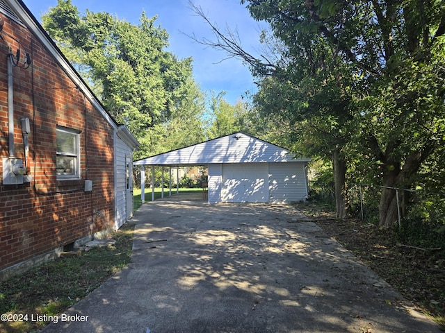 view of garage