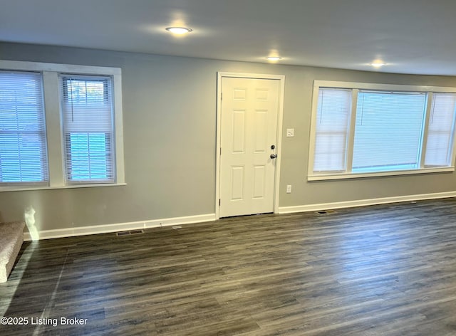 entrance foyer with dark wood-type flooring