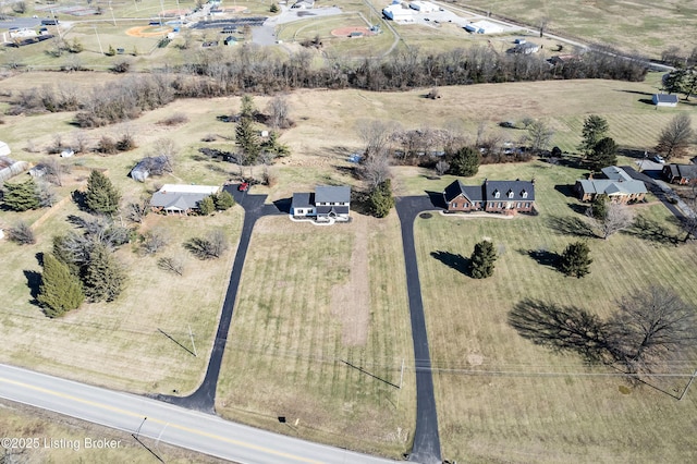 drone / aerial view featuring a rural view