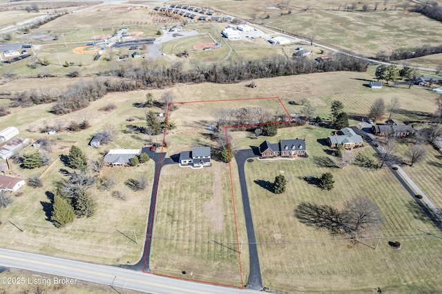 bird's eye view featuring a rural view