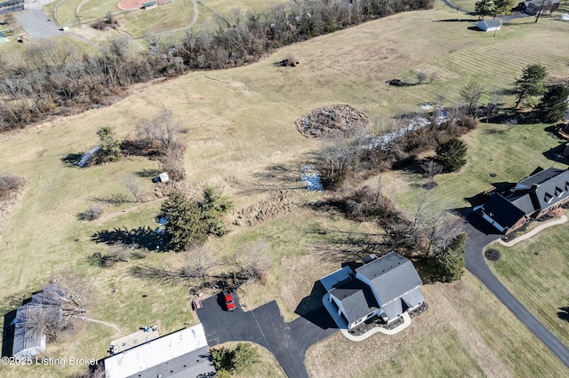 aerial view with a rural view