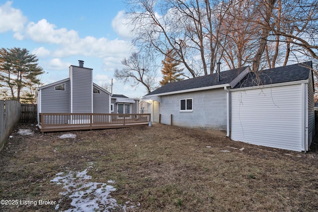 view of yard featuring a deck