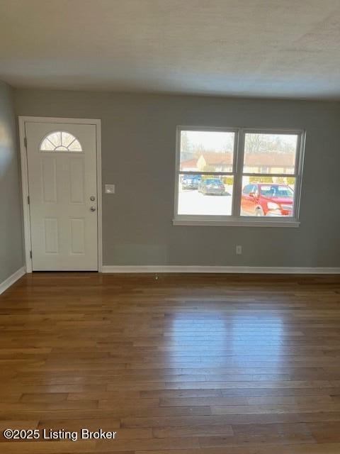 entryway with hardwood / wood-style floors