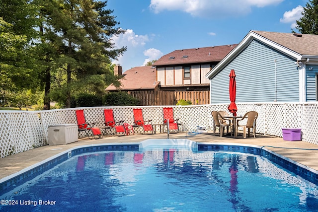 view of pool with a patio area