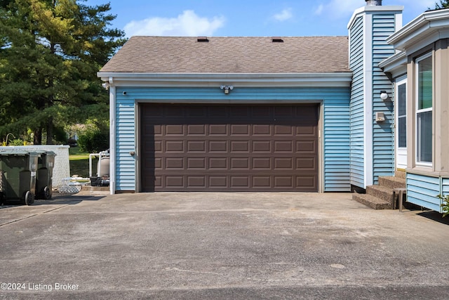 view of garage