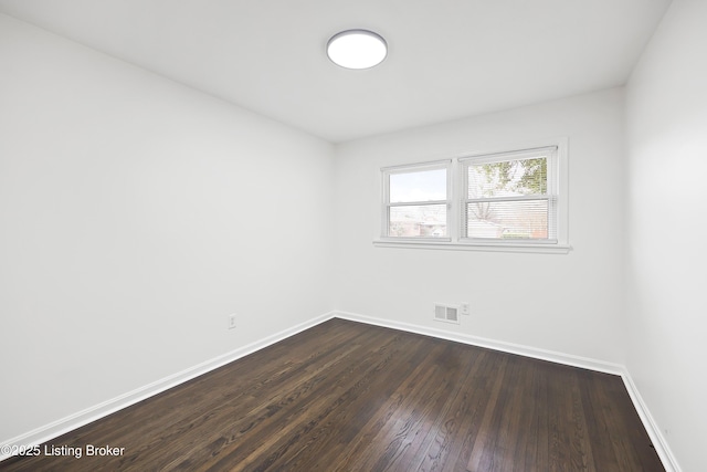 empty room with dark wood-type flooring