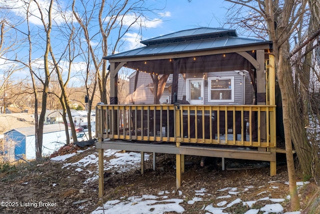 exterior space featuring a gazebo