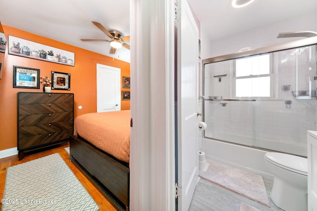 bedroom featuring ceiling fan