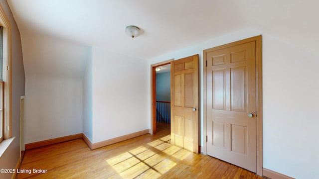 interior space with light hardwood / wood-style flooring