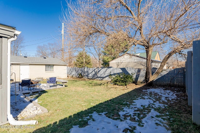 view of yard featuring a patio area