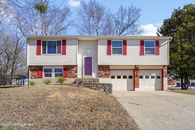 split foyer home with a garage