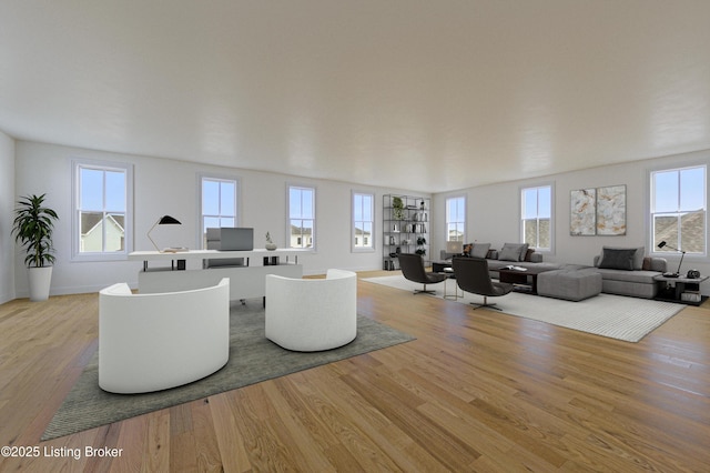 living room featuring light hardwood / wood-style flooring