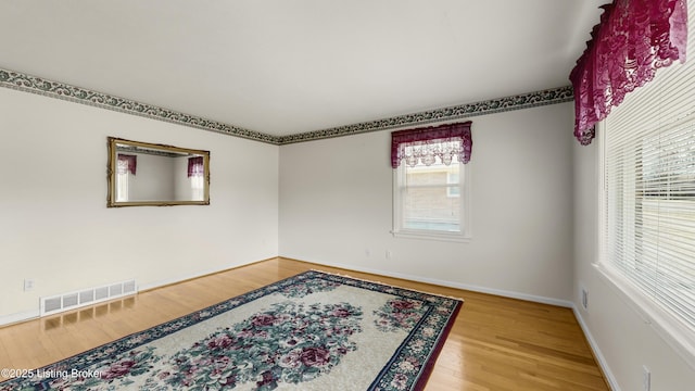 spare room with wood-type flooring