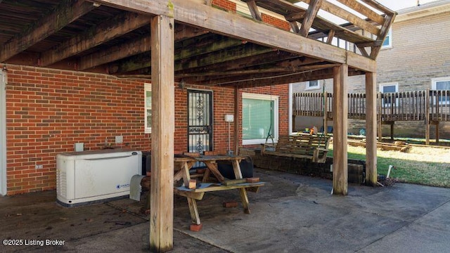 view of patio with a pergola