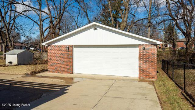 view of garage