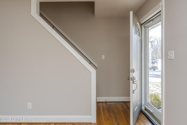 foyer featuring hardwood / wood-style floors