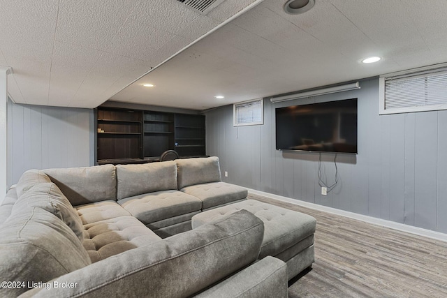 living room with wood-type flooring