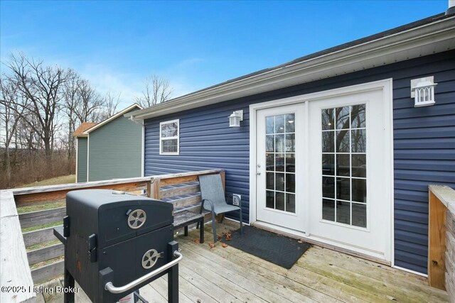 deck with french doors