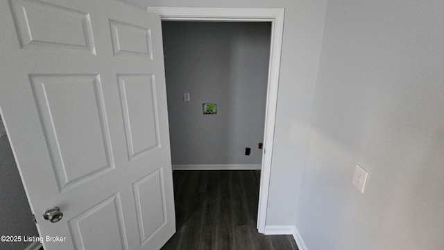 hall featuring dark hardwood / wood-style floors