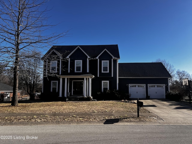 view of front of home with a garage