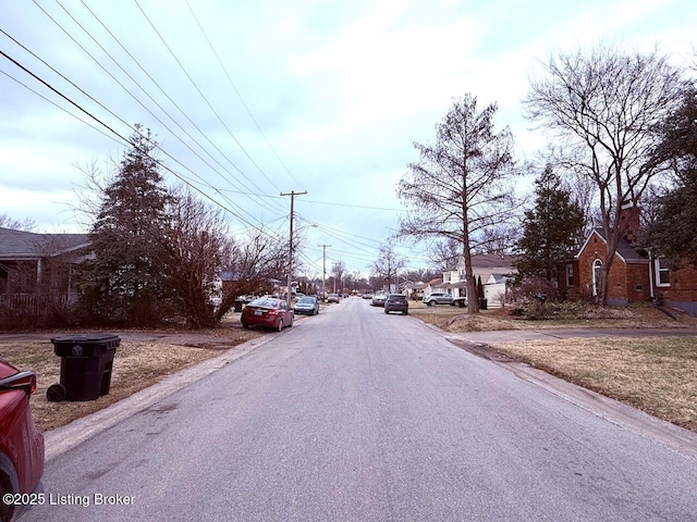 view of road featuring a residential view