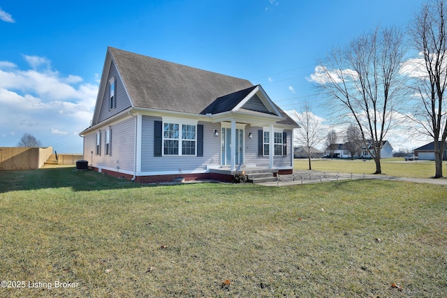 view of front of house with a front yard