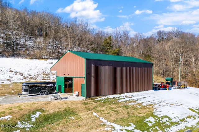 view of snow covered structure