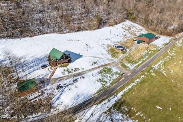 view of snowy aerial view