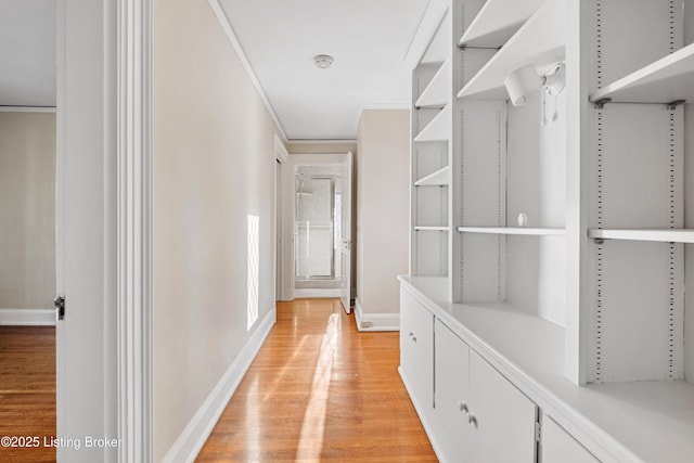 walk in closet featuring light wood-type flooring