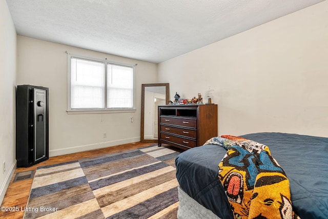 bedroom with a textured ceiling