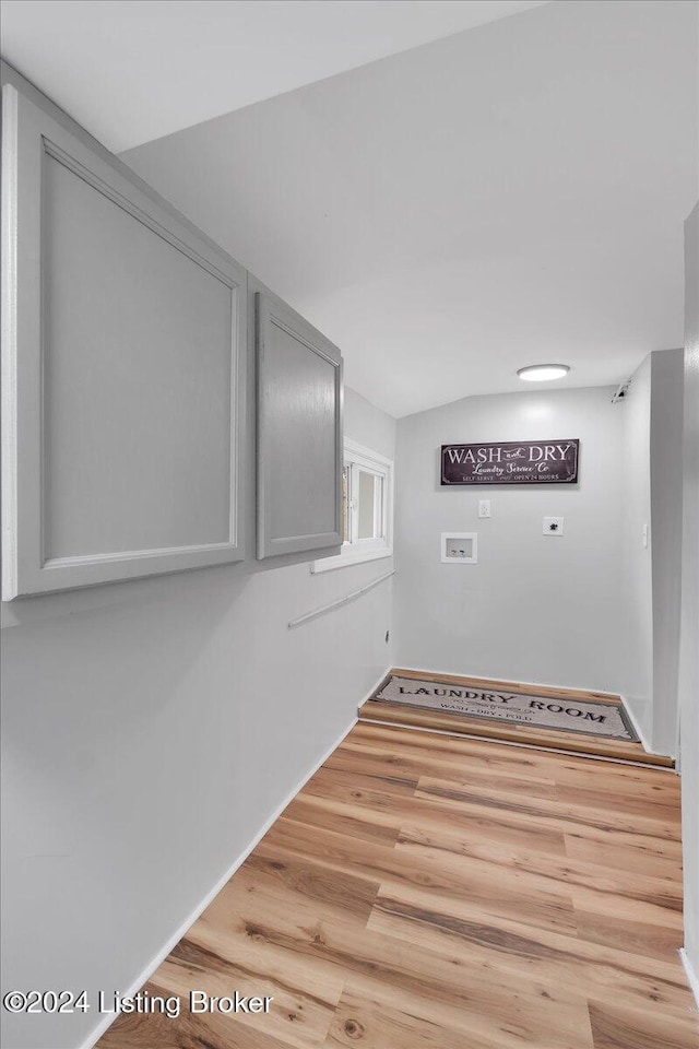 unfurnished room featuring light wood-type flooring