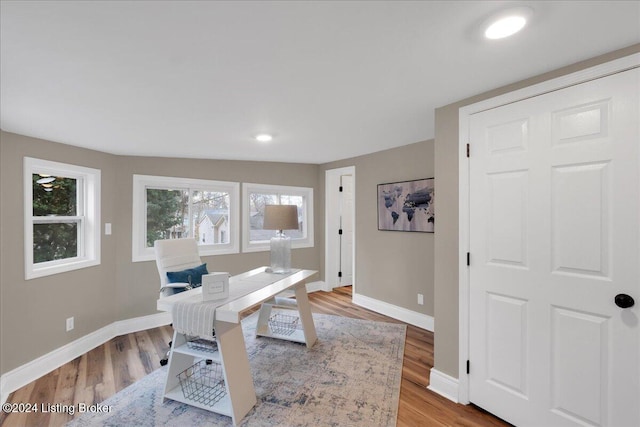 office featuring light hardwood / wood-style floors