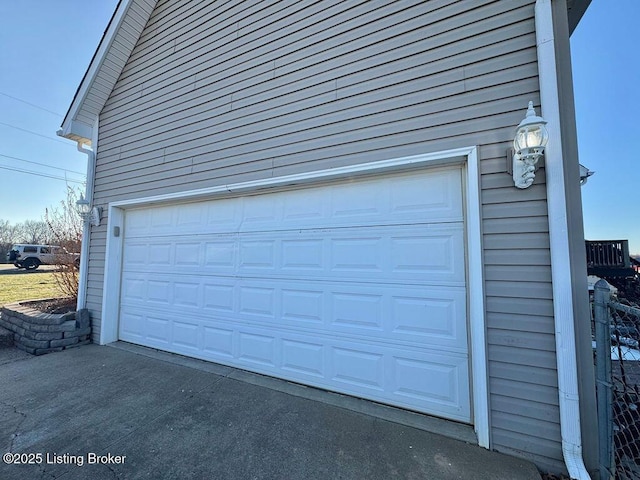 view of garage