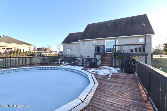 view of pool featuring a deck