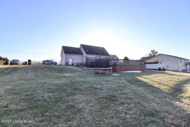 exterior space featuring a trampoline