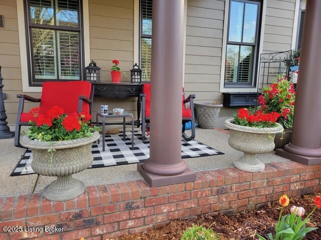 view of patio with a porch