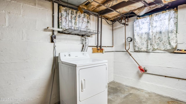 clothes washing area featuring washer / clothes dryer