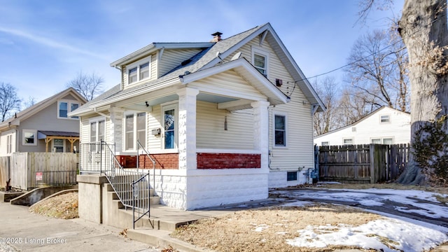 view of bungalow-style home