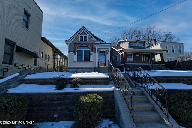 view of front facade featuring covered porch