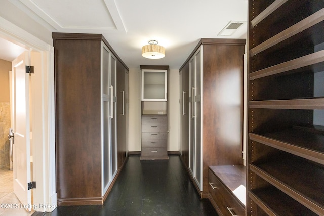 interior space featuring dark hardwood / wood-style flooring