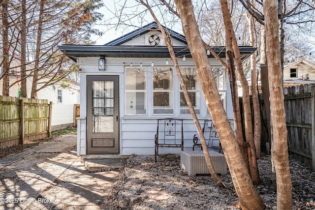 view of outbuilding featuring central AC