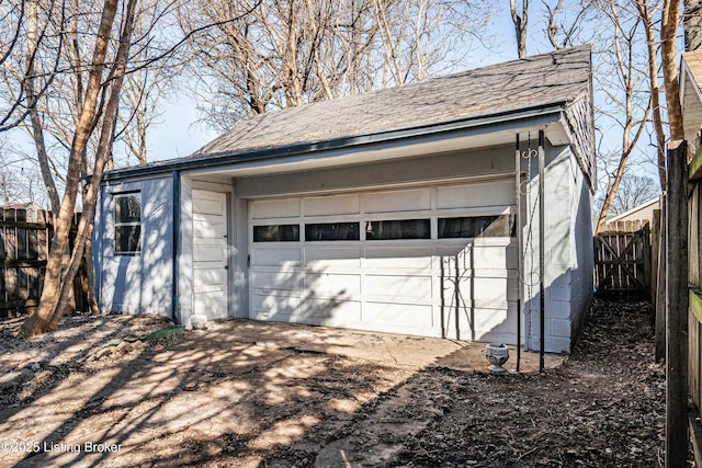 view of garage