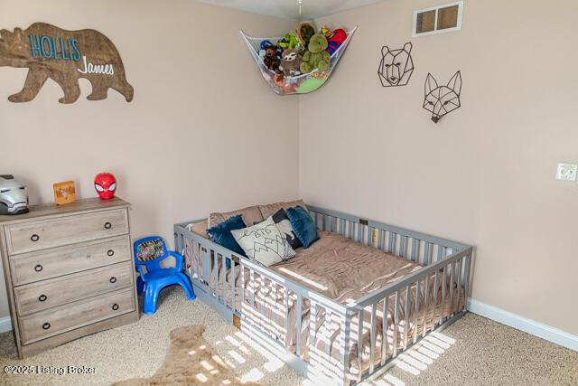 bedroom with carpet floors