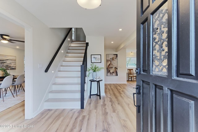 foyer featuring light hardwood / wood-style floors