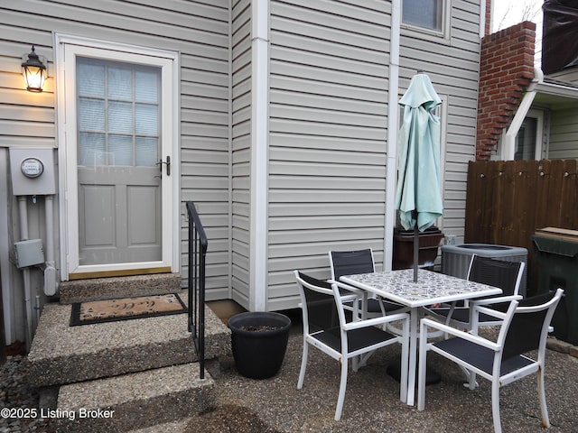 view of patio / terrace featuring central air condition unit