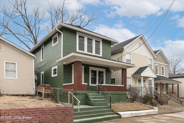 front facade with covered porch